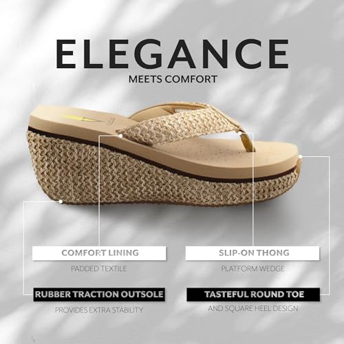 VOLATILE Island Wedge Sandals for Women Featuring Slip-On Thong Platform Style with EVA Insole and Rubber Outsole3