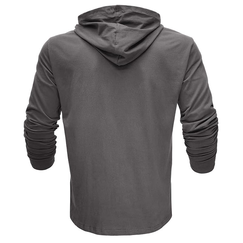Fashion Men's Lightweight Hoodie Athletic Gym Workout Long Sleeve Pullover Sport Solid Sweatshirt4
