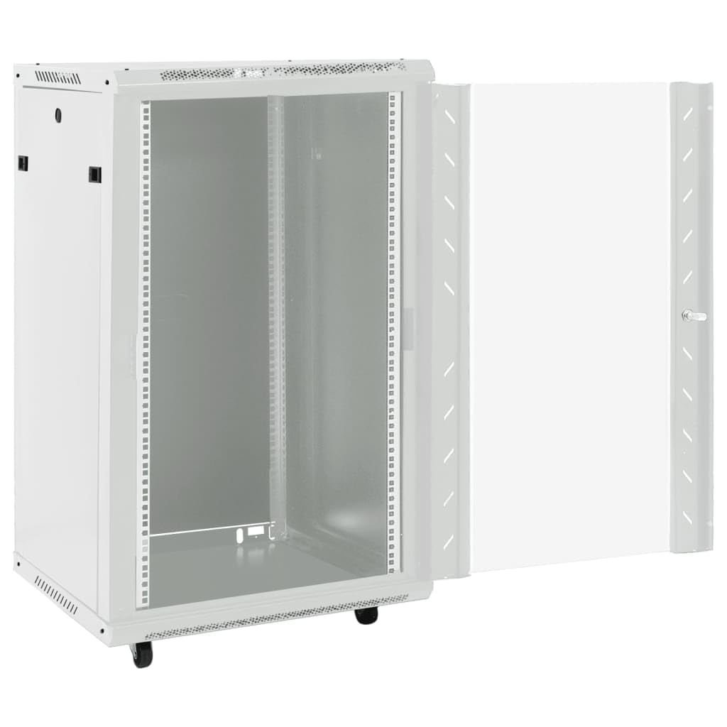 Armadio di rete 18U da 19 pollici, 60 x 60 x 100 cm, alloggiamento da parete, IP20, con porta di sicurezza in vetro