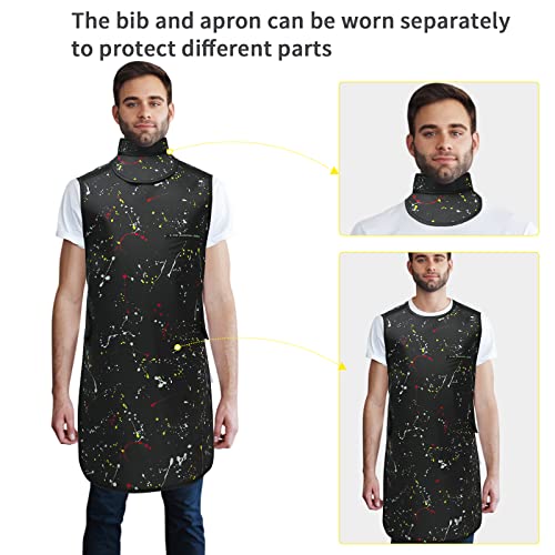 Image of 0.5mmPb X-Ray Apron with Thyroid Shield Collar Lightweight Dental Lead Apron X-Ray Shield Apron Aldult(Black)