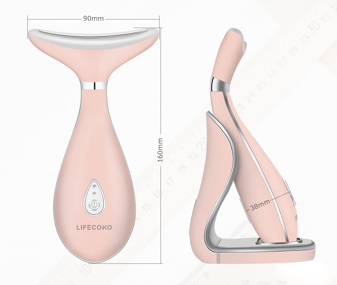 Masseur de visage électrique anti-rides, masseur de beauté raffermissant la peau pour le visage et le cou, masseur de dispositif de tonification du visage, rechargeable par USB portable (Rose)