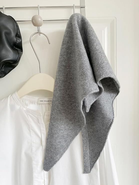 Knitted Triangle Scarf for Women Pashmina Wrap Y2k Head Scarf Girl Fashion Accessories Streetwear Triangle Shawl - Image 3