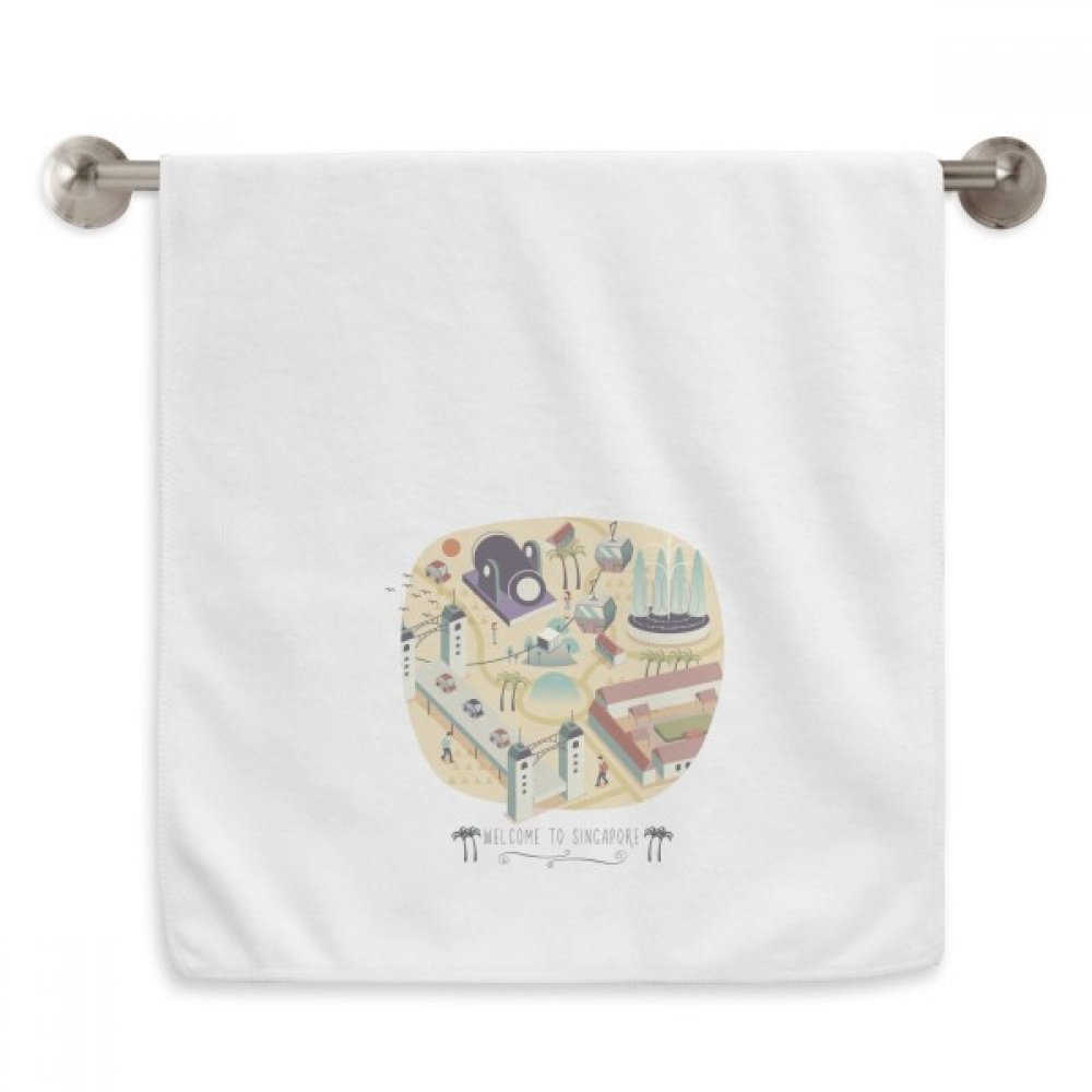 Serviettes moelleuses Singapour au tissage blanc raffiné motif diadème