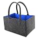 Produktbild stil-macher Designer Filztasche Zweifarbig anthrazit und blau | Neues Modell 2019 | Kaminholztasche | Einkaufstasche | Tragetasche | Einkaufskorb | Shopper | Kaminholz| Filz | Maße 45 x 30 x 25