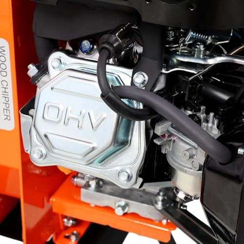 7HP 212cc Gas Powered Wood Chipper Shredder Mulcher Heavy Duty 3\" Capacity EP-A Certified Orange Compact Design for Garden Forestry Landscaping, Orange - Thumbnail 6
