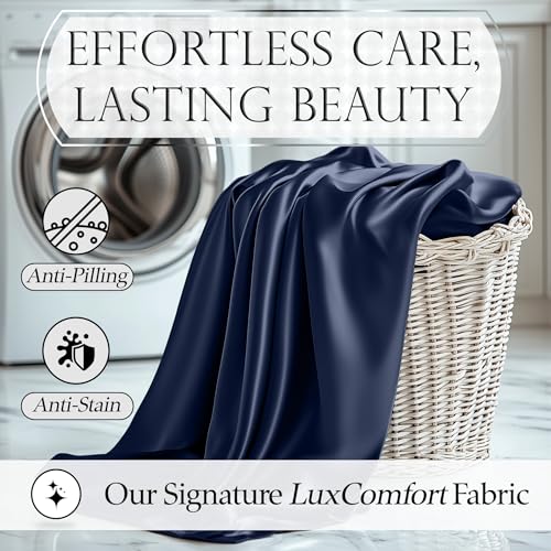 Image of DECOLURE Satin Sheets Queen Size | Softer Than Silk | Luxury 4 Pc Bed Set