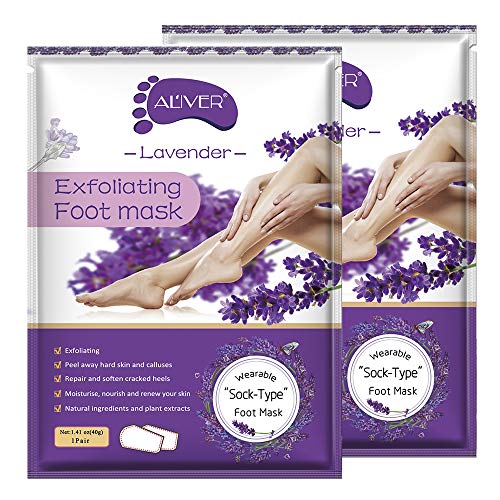Exfoliating Foot Peel Mask, 2 Pairs Lavender Scented Peel Mask, Foot Peel Mask