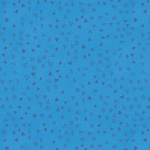 The Craft Cotton Co - Dino Blues - Triangles Blue - Dinosaurs Cotton Fabric by 0.5 Metres 44'' Wide, 100% Cotton Children's Craft Fabric for Kids Nursery Quilting, Sewing, Dressmaking