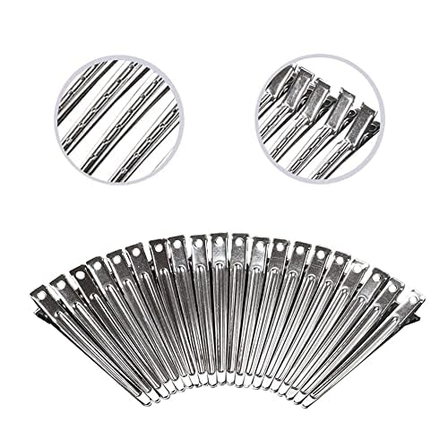 31 Pack Duck Bill Clips,3.5 Inches Silver Metal Duck Billed Hair Clips for Women Styling Sectioning, Duckbill Long Hair Clips, Pin Curl Clips for