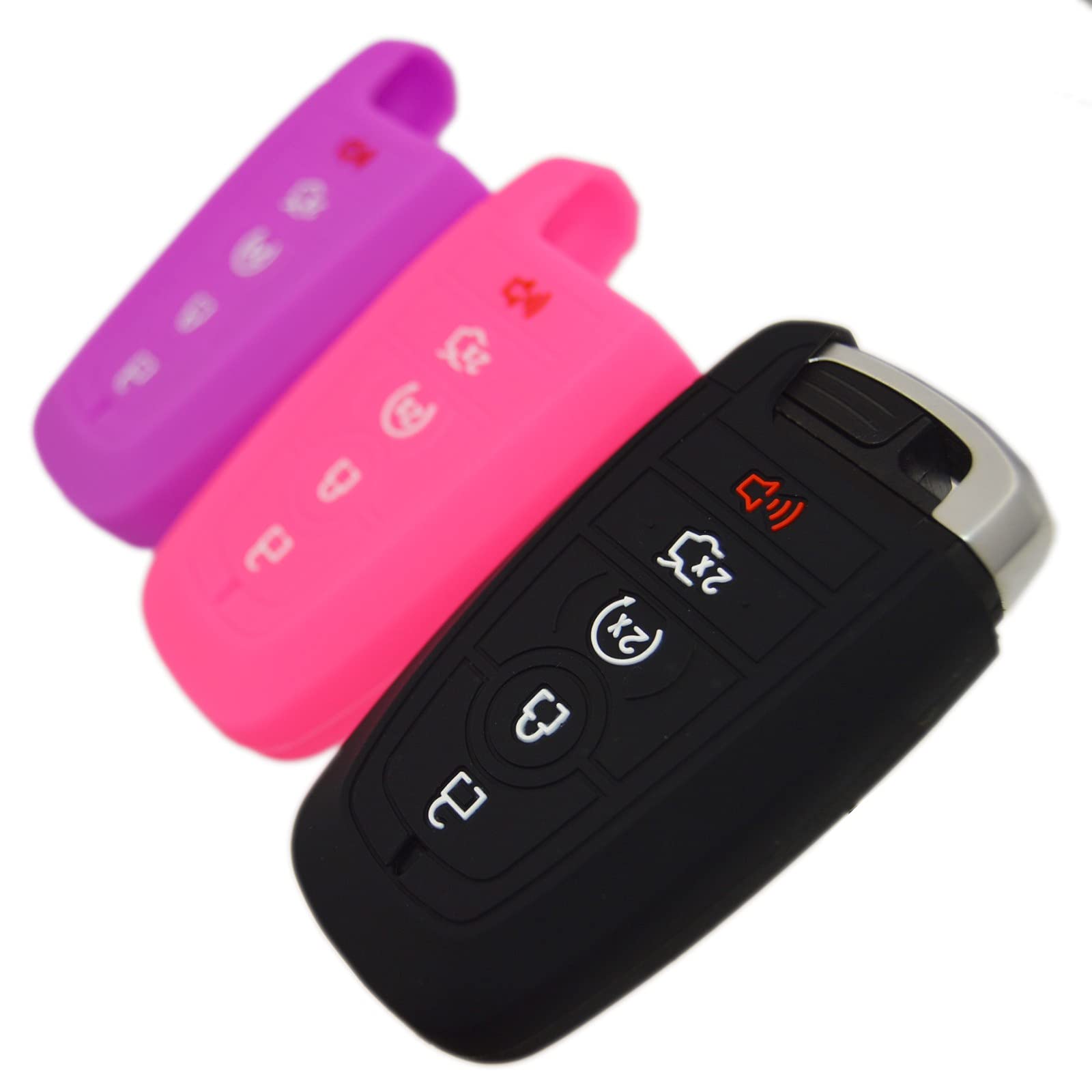 Carbon Fiber Silicone Key Fob Cover For Ford & Lincoln Models - Protective Case, Easy Install, No Signal Interference