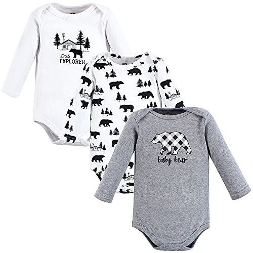 Image of Hudson Baby Baby Girls' Cotton Long-sleeve Bodysuits 3-pack