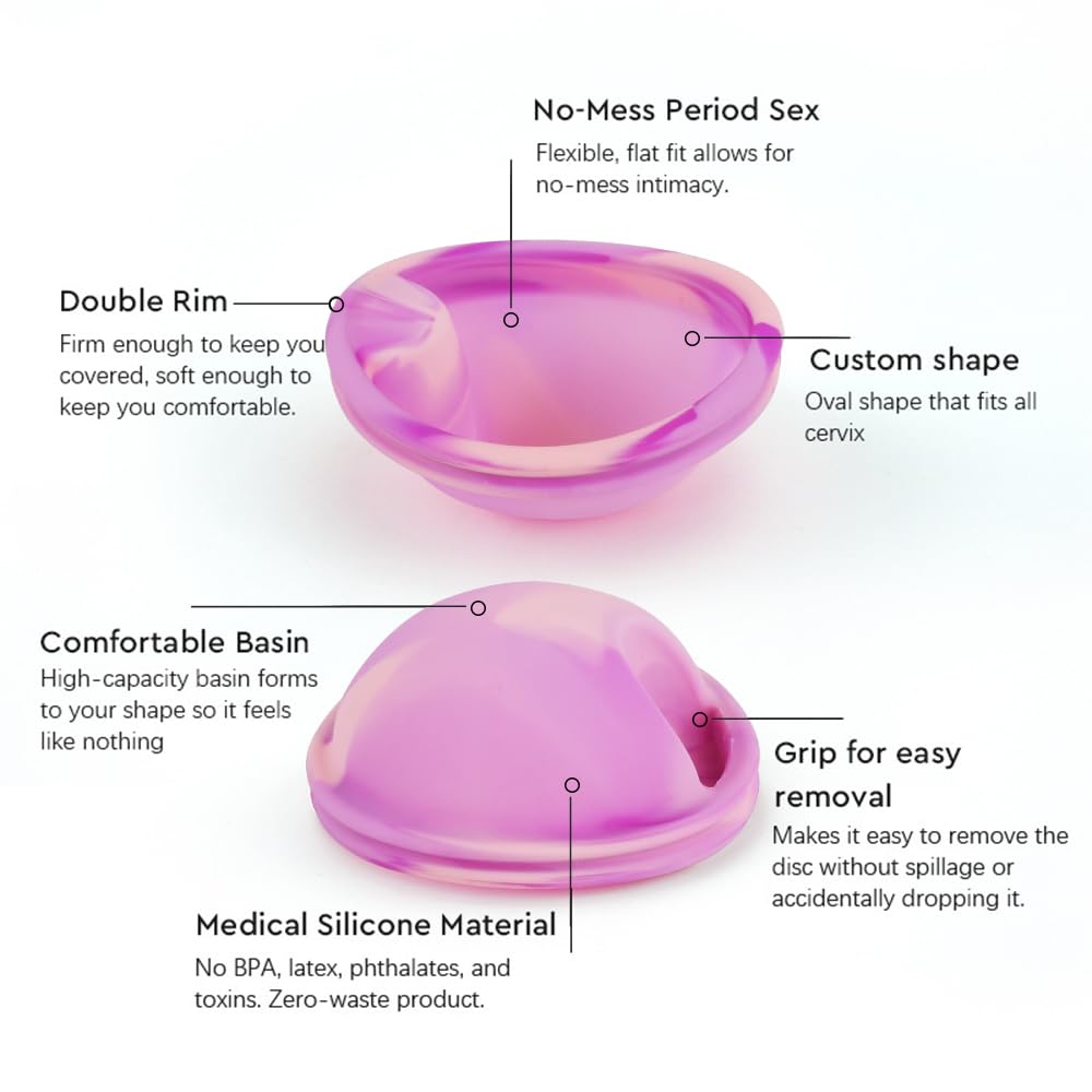 Zestaw krążków menstruacyjnych, dysk menstruacyjny z 2 krążkami okresowymi w rozmiarze S+L, sterylizator i torba do przechowywania, krążek menstruacyjny wielokrotnego użytku dla aktywnych