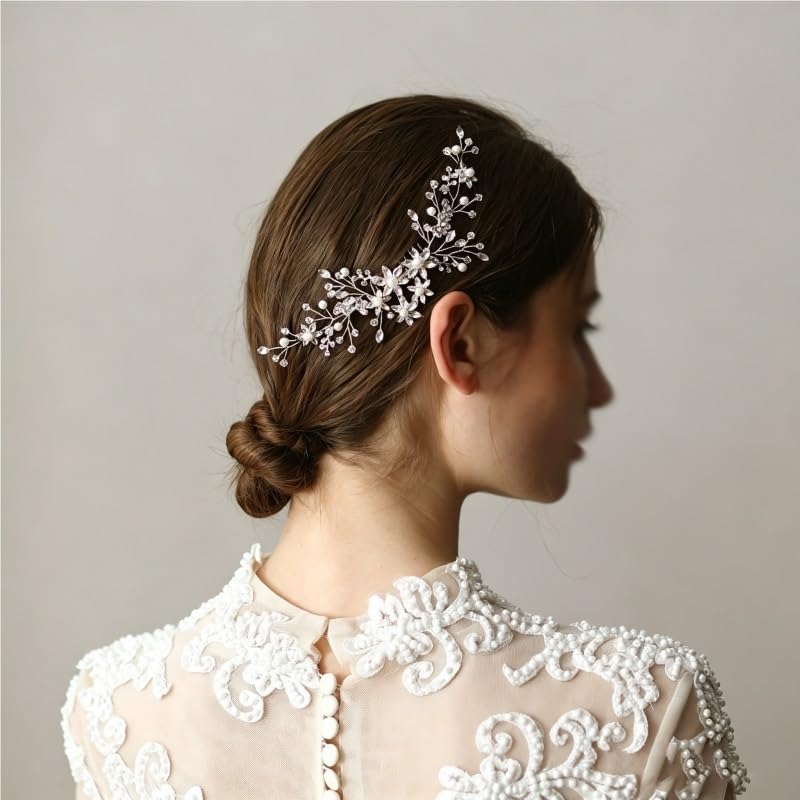 Floral Marquise Crystal Bridal Hair Comb image 5