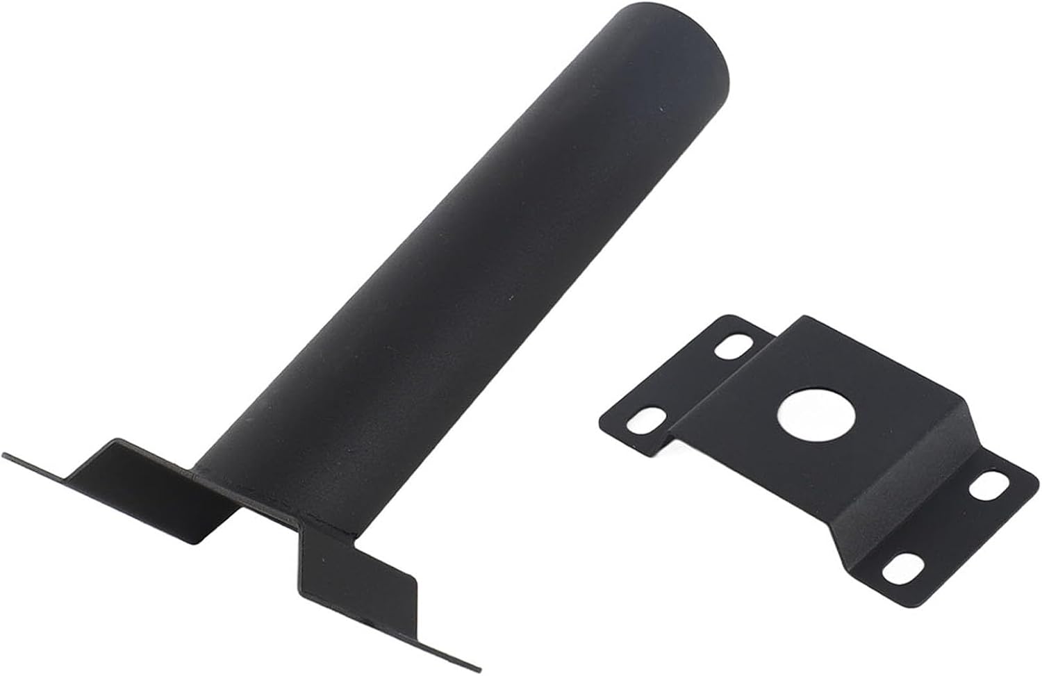 Light Pole Mount Solar Lighting Mounting Bracket, Steel Light Pole Extension Bracket, Weather Matte Black Coating for Streetlight, Outdoor LED Light Mounting Pole with St
