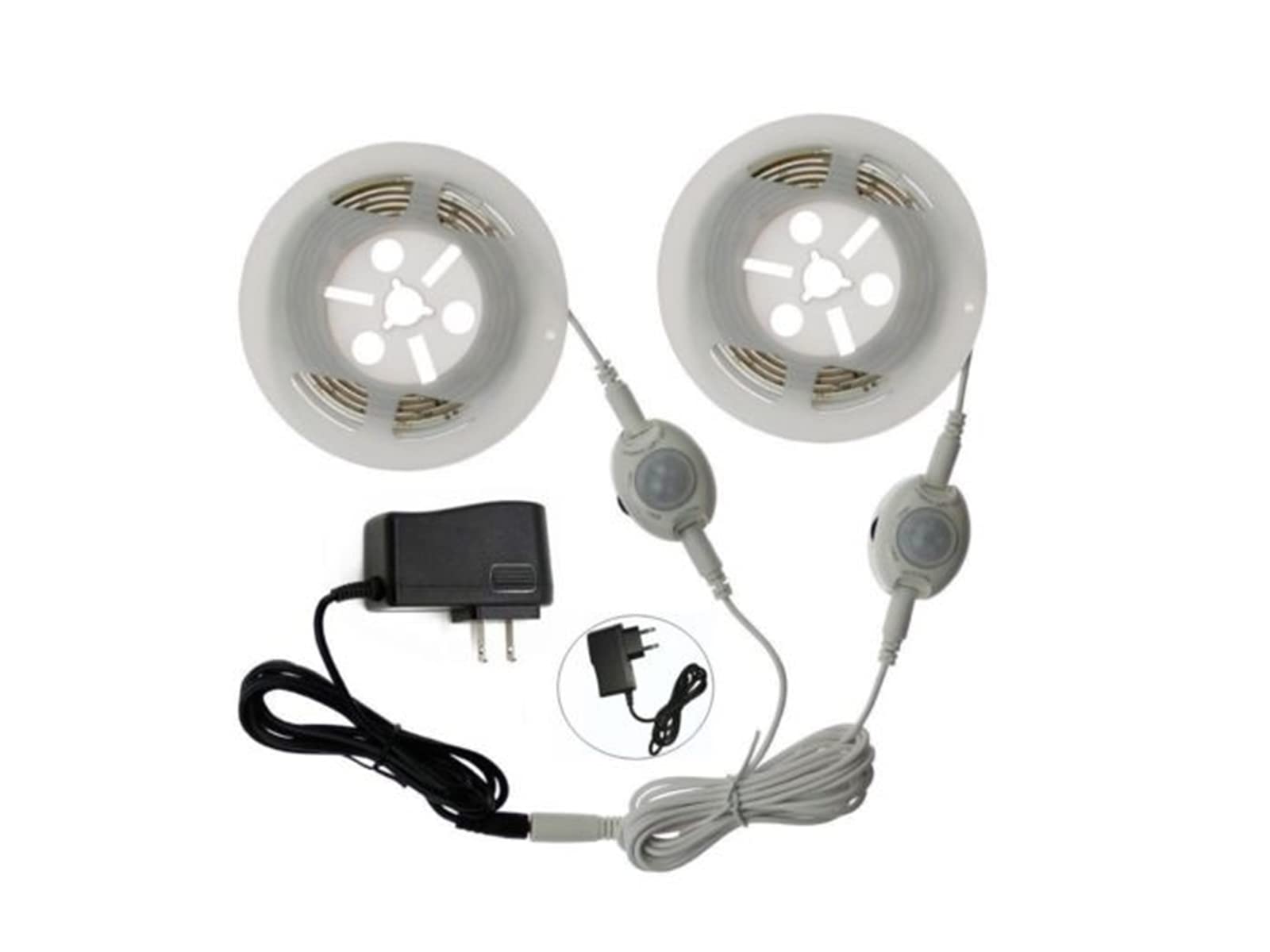 Motion-Activated Digital LED Under Bed Lighting System with Motion Sensors 2 * 3.3ft / 1m Motion Sensor LED Night Light, Dimmable Warm White for Queen/King/Cal.King Size Bed