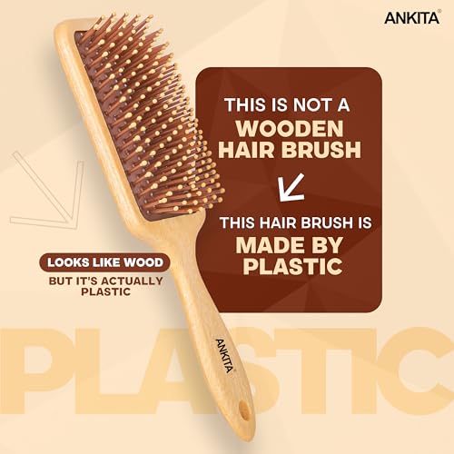 Image of ANKITA Wooden Finish Mini Paddle Hair Brush by Chhavi Creation (AP-144W)