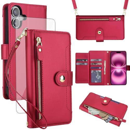 Coque iPhone 17 protège-écran et étui zippé anti-perte de cartes