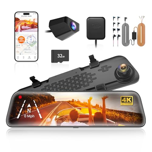 WOLFBOX G840S 12" 4K Mirror Dash & USB C Hardwire Kit