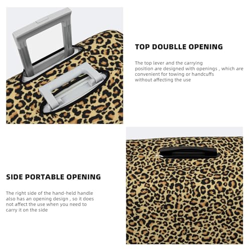 Leopard1 Print Luggage Cover For Suitcase,Washable Elastic Travel Suitcase Protector With Zipper Closure And Bottom Buckle – Fits 18-32" Luggage-Large3