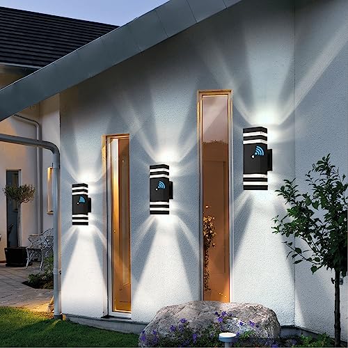 tewei-6-Pack-Dusk-to-Dawn-Outdoor-Light-Fixtures-Modern-Black-Outdoor-Lights-for-House-2-Layer-Up-and-Down-Exterior-Wall-Lights-IP65-Waterproof-Outdoor-Sconces-Lighting-for-Porch-Garage-3000K tewei 6 Pack Dusk to Dawn Outdoor Light Fixtures Modern Black Outdoor Lights for House 2 Layer Up and Down Exterior Wall Lights IP65 Waterproof Outdoor Sconces Lighting for Porch Garage 3000K