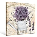 Chadow Artwork - Purple Lavender Wall Art Retro Flowers Painting Pictures Print on Canvas Prints...