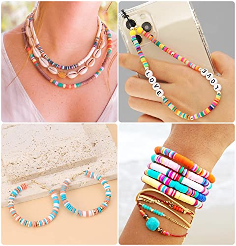 Image of Dowsabel 15000 Pcs Clay Beads Bracelet Making Kit, 4 Boxes 72 Colors Friendship Clay Beads Bracelet Kit with Charms Kit for Jewelry Making, DIY Arts and Crafts Gifts for Kids and Adults