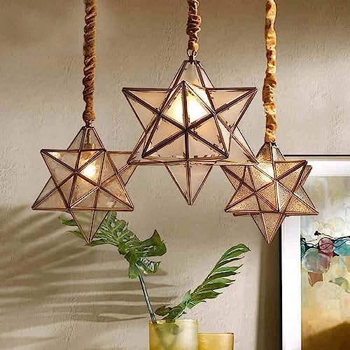 Candelabro de cobre E27 con altura ajustable estilo estrella 28cm 2