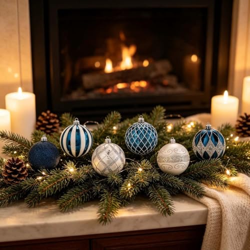 24 Pcs Ball Shaped Christmas Ornaments 2.36In Plastic Balls Shatterproof - image 5