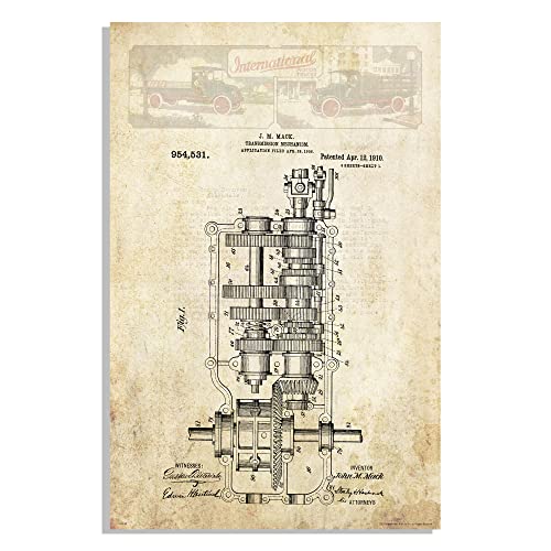 Transmission Vintage Truck Patent Wall Art 11x17