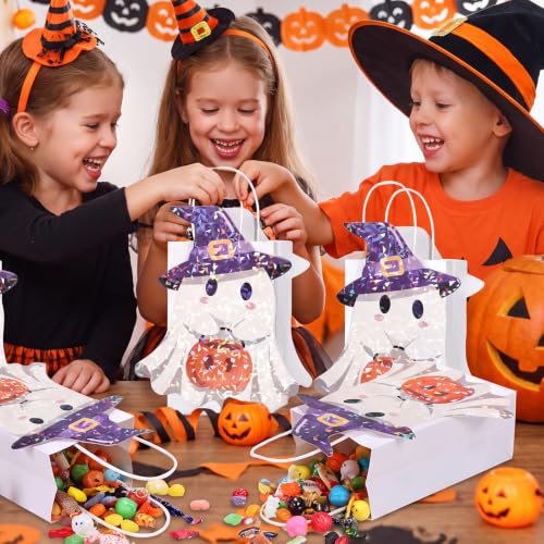 woric 12 Pack Halloween Favor Bags, Holographic Halloween Treat Bags - image 4