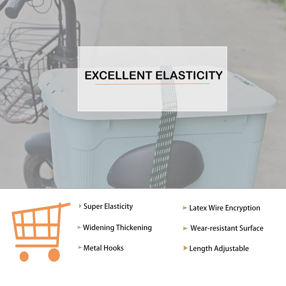 Lot De 2 Tendeurs élastiques Plats Avec Crochets, 101,6 Cm/304,8 Cm