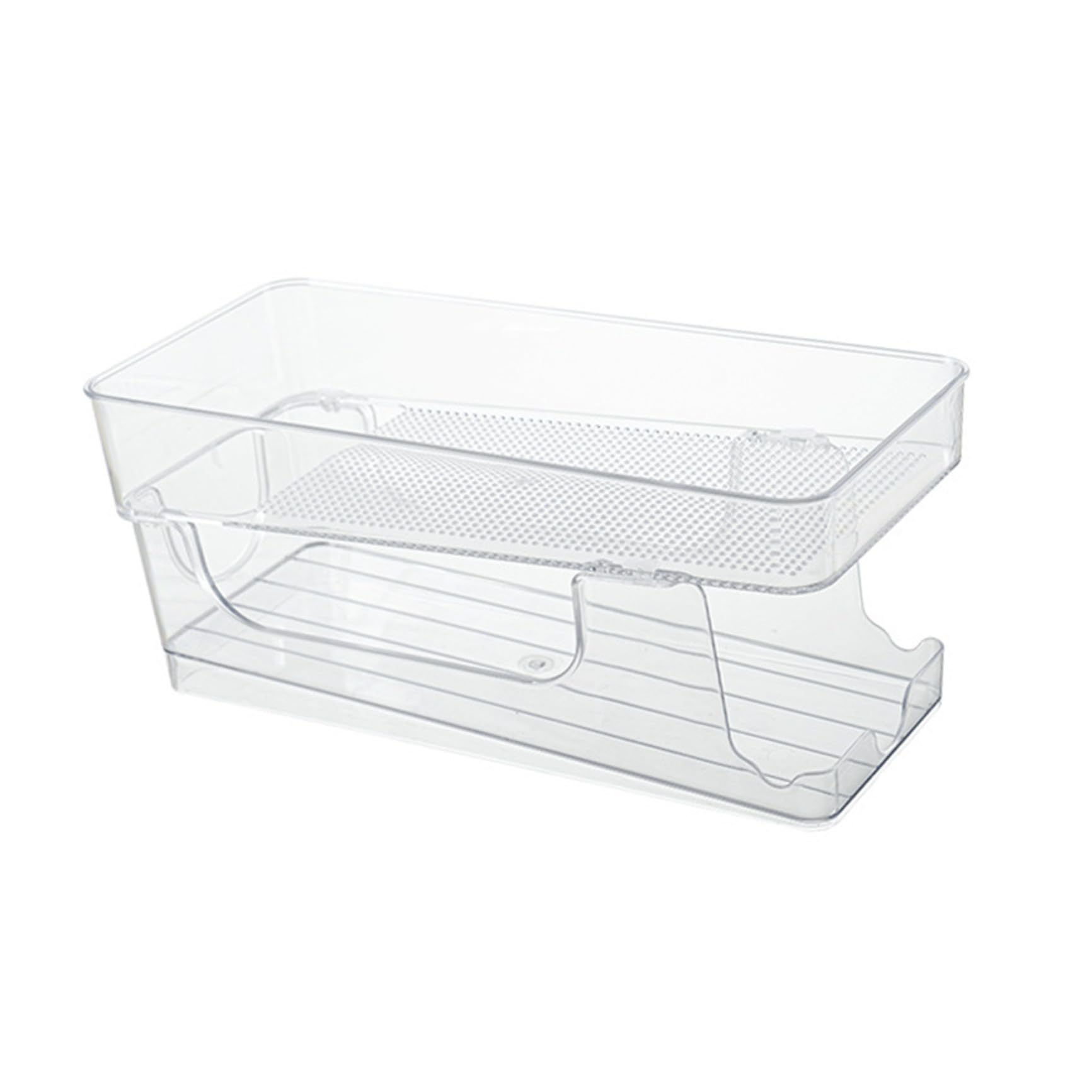 Organizzatore per Frigorifero a 2 Livelli in Pet, Portabibite Trasparente a Rotolamento, Comodo per Ordinare e Conservare Lattine in Cucina