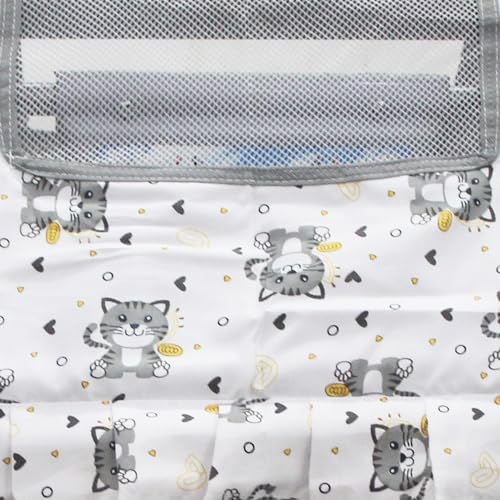 Image of BABYBLESSING Baby Cradle with Swing and Mosquito Net | with 4 Wheels | Foldable & Movable | Sturdy and Safe | Durable | Jhulla | Palna | Easy to use | White Grey