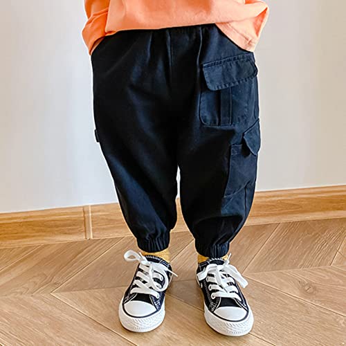 Kids Boys Cargo Pull on Pants Toddlers Elastic Cotton Trousers Casual Outdoor Camping Climbing Bottoms4