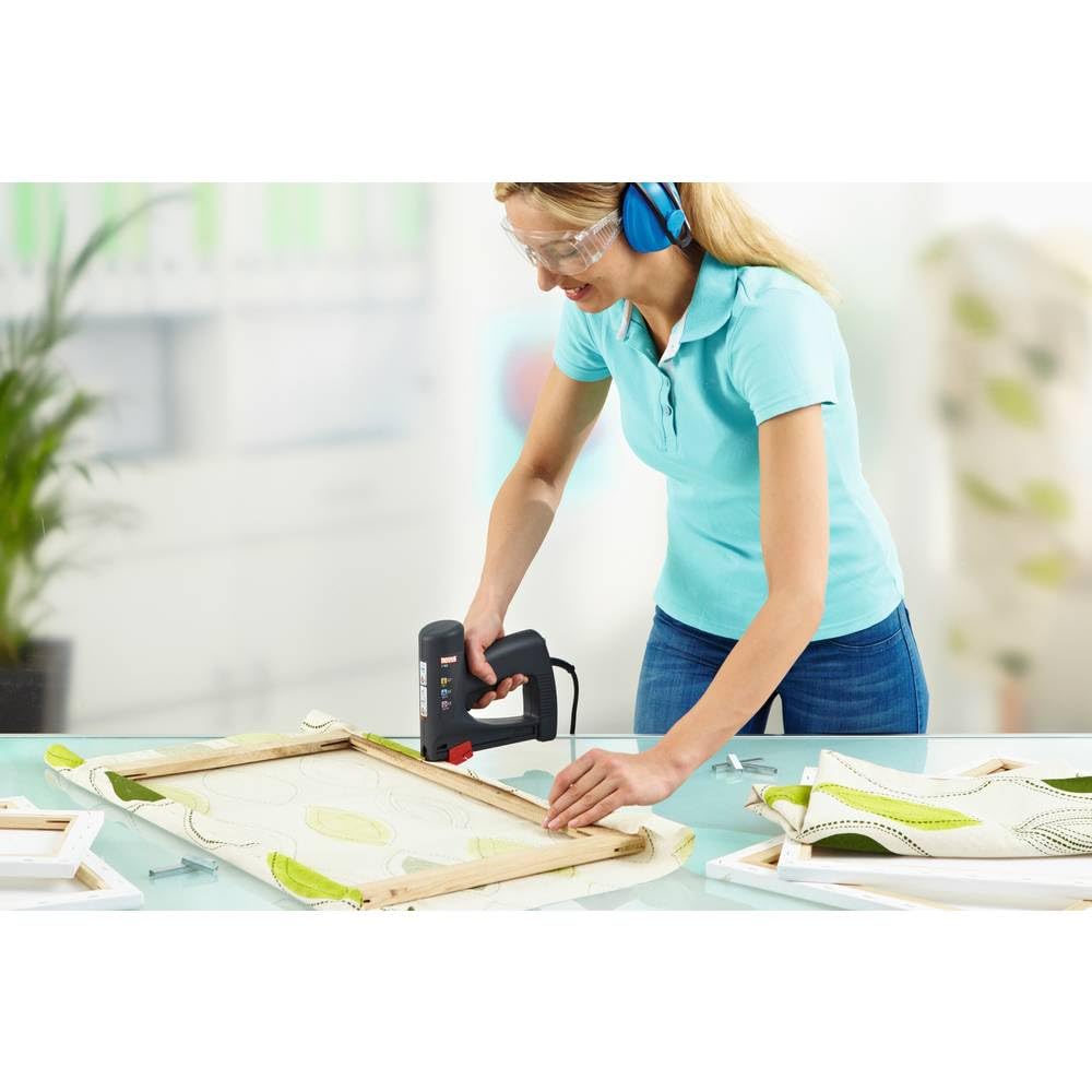 Novus Agrafeuse électrique J-105 avec réglage de force d'impact - Agrafeuse professionnelle travaux et bricolage - Agrafeuse cloueuse avec butée de distance