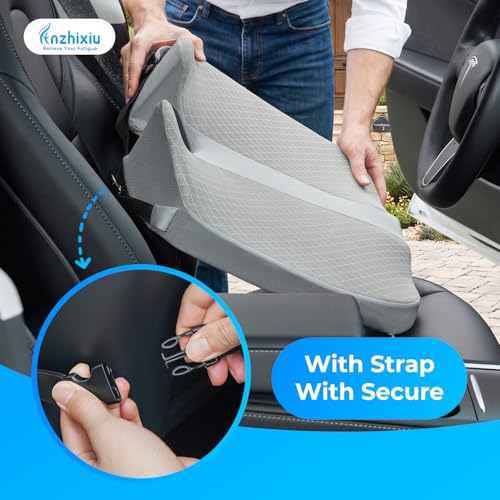Image of anzhixiu Elevated Car Seat Cushion for Improved View- Reduces Lower Back Pressure- Gray
