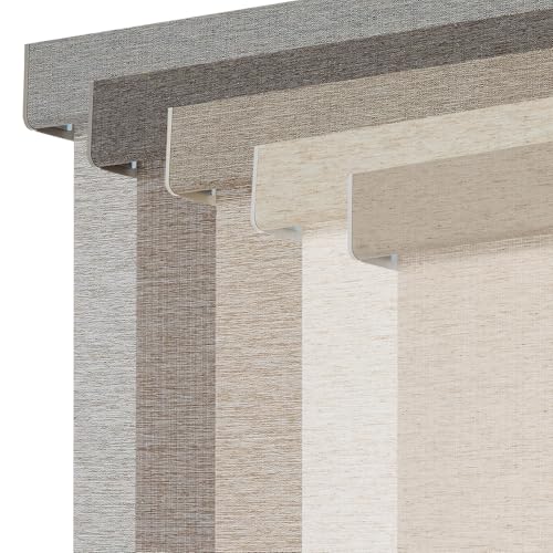 Image of Persilux Light Filtering Roller Shades for Window Blinds,Cordless,Linen Fabric,Thermal Insulated Fabric UV Protection Shades for Home,Office,Bedroom,Door,Light Filtering-Beige,26 inch W X 72 inch H