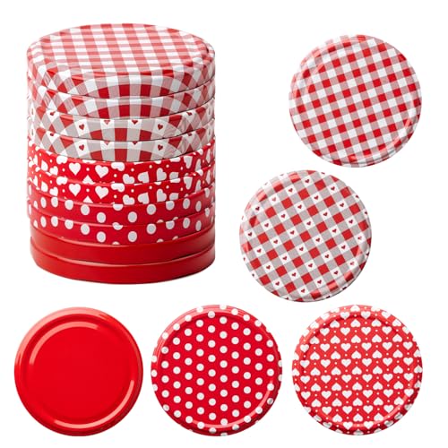Pullmer Deckel für gläser 82 mm, Schraubdeckel, Twist-Off-Deckel (Rot MIX, 20 Stück) Pullmer Deckel für gläser 82 mm, Schraubdeckel, Twist-Off-Deckel (Rot MIX, 20 Stück)