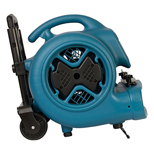 Image of XPOWER P-630HC Pro 1 /2 HP 2800 CFM Centrifugal Air Mover, Carpet Dryer, Floor Fan, Blower, Telescopic Handle and Wheels, Carpet Clamp, for Water Damage Restoration, Janitorial, Plumbing, Home Us, Blue