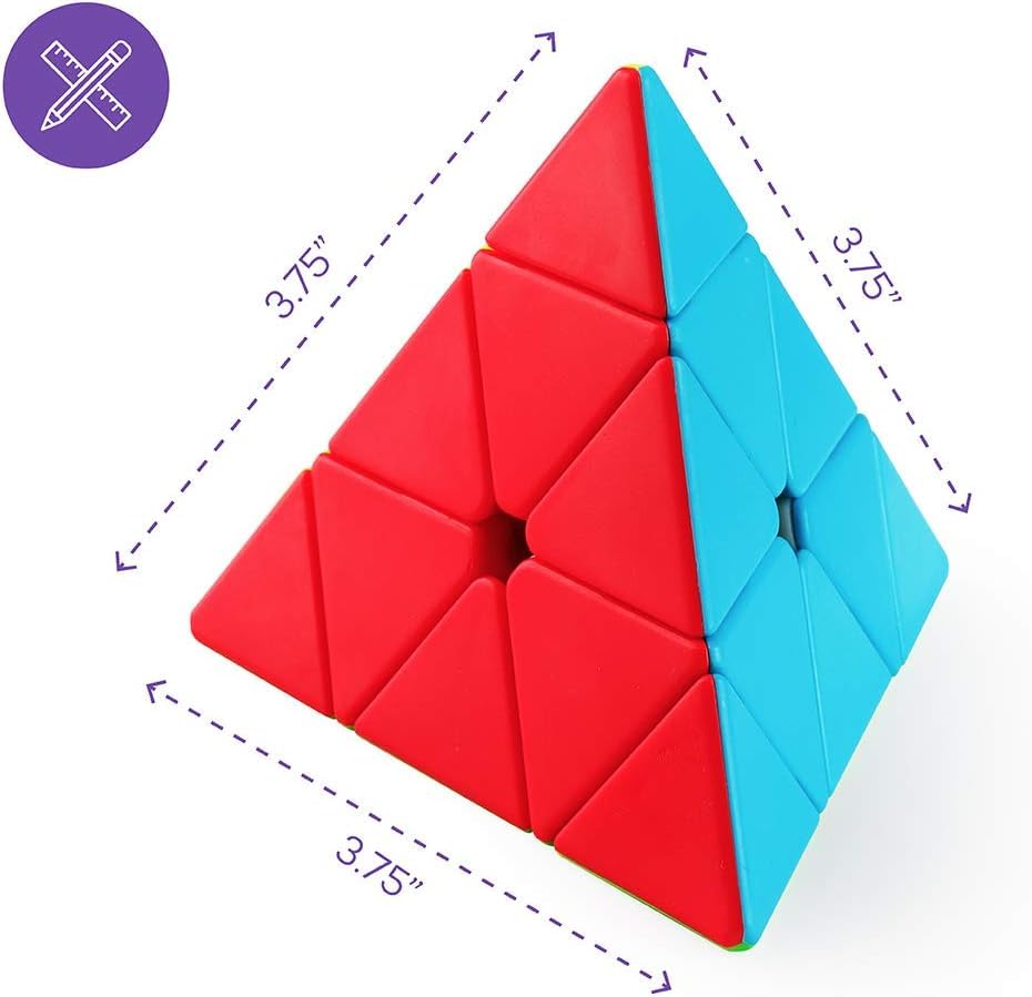 Image of HAWKISTER Kid Qiyi Pyramid Stickerless Magic Cube Mofangge Qiming Pyramid Stickerless Speed Cube