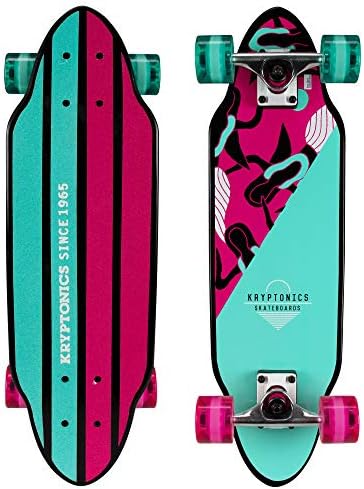 Kryptonics Mini Cutaway Cruiser 26" Complete Skateboard, Mermaids
