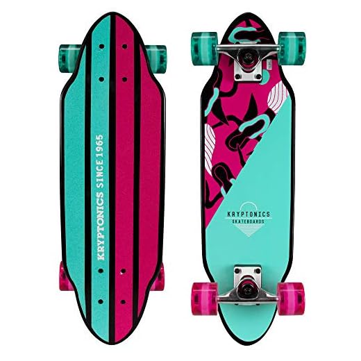 Kryptonics Mini Cutaway Cruiser 26" Complete Skateboard, Mermaids
