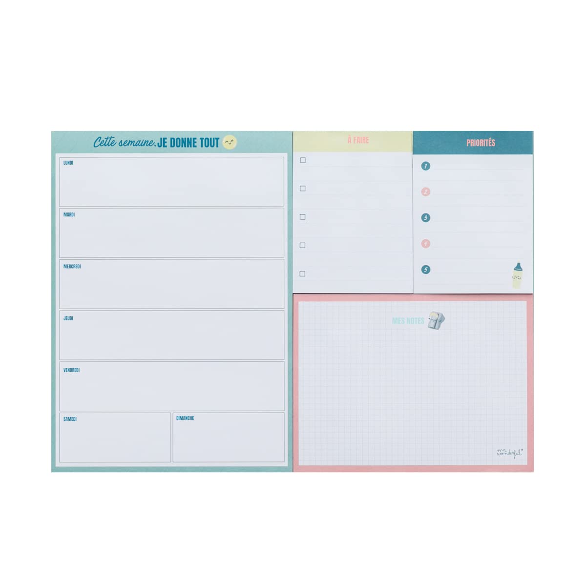 Weekly planner with sticky notes - This week I give it all