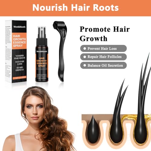LOPHE Hair Growth Spray, Derma Roller and Hair Growth Serum Kit for Hair Anti Loss Thickening Regrowth, Hair Growth Oil Spray Stimulate Beard and Hair Growth, Hair Thickening Products for Men Women - Image 8