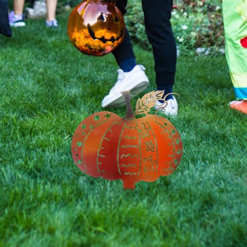 Estaca de jardín de calabaza de hierro naranja jojofuny ornamental de alta durabilidad 6