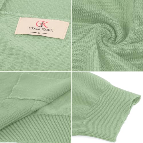 Image of GRACE KARIN Women Cardigan Sweaters Lightweight Knit Cropped Cardigans Trendy 3 /4 Sleeve Shrug Bolero S-3XL