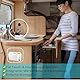 Comet Wasserhahn 12v London für Wohnmobil - Mit 2 Anschlüssen(warm und kalt), Schwarz/Chrom, Kompakter Camping Wasserhahn Mit Pumpe geeignet, Ideal Für Waschbecken Wohnmobil, wasserhahn wohnmobil
