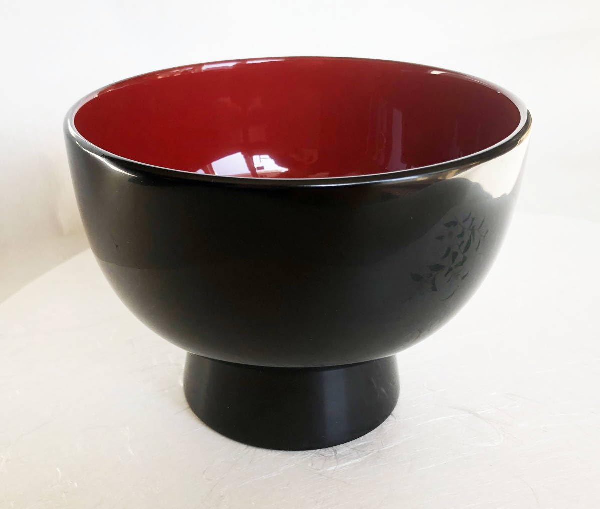 Amazon.co.jp: 汁椀 吸物椀 漆器 特大 合鹿椀 黒内朱 どんぶり椀 漆 