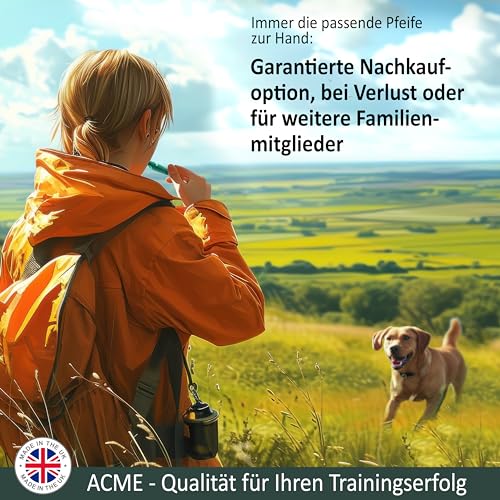 ACME Hundepfeife No. 210,5 + GRATIS Pfeifenband - Das Original aus England - laut und weitreichend (Forest Green)