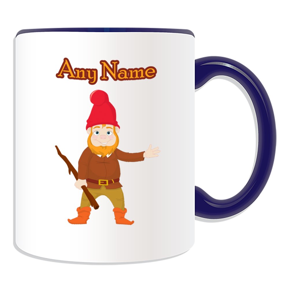 UNIGIFT Personalised Gift - Gnome Mug (Fairy Tale Design Theme, Colour Options) - Any Name/Message on Your Unique - Hobbit Dwarf